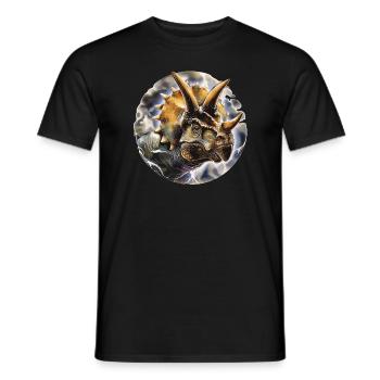 Triceratops Dinosaur - Men's T-Shirt - black - Front - AI Model Male 178 light (178cm)
