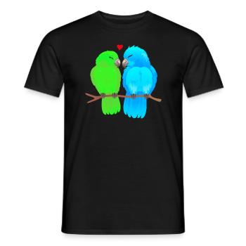 Parrot Love Couple - T-shirt homme - noir - Devant - AI Model Male 178 light (178cm)
