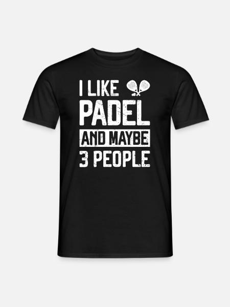 Ik hou van Padel en 3 Mensen Funny Padel Tennis - Heren T-shirt - zwart