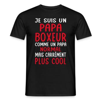 Papa boxeur comme papa normal plus cool - T-shirt homme - noir - Devant - AI Model Male 178 light (178cm)