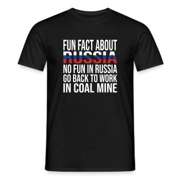 Fun Fact About Russia No Fun In Russia - Men's T-Shirt - black - Front - AI Model Male 178 light (178cm)