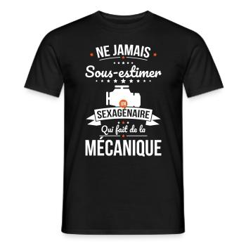 Sous-estimer un sexagénaire qui fait mécanique - T-shirt homme - noir - Devant - AI Model Male 178 light (178cm)