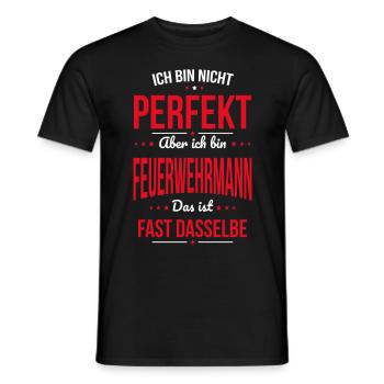 I'm not perfect, but I'm a firefighter - Men's T-Shirt - black - Front - AI Model Male 178 light (178cm)