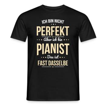 Ich bin nicht perfekt aber ich bin Pianist - Männer T-Shirt - Schwarz - Vorne - AI Model Male 178 light (178cm)