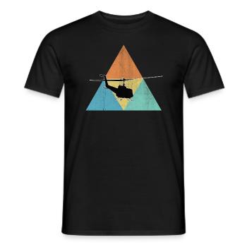 helicopter - Men's T-Shirt - black - Front - AI Model Male 178 light (178cm)