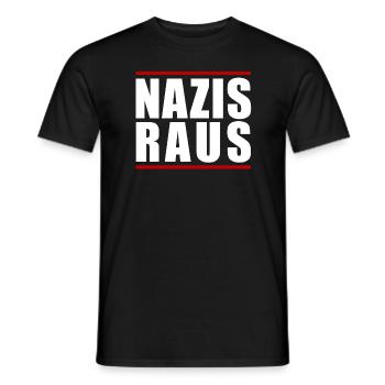 NAZIS RAUS - Männer T-Shirt - Schwarz - Vorne - AI Model Male 178 light (178cm)