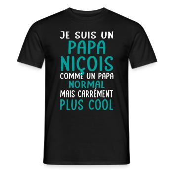 Papa Niçois comme un papa normal plus cool - T-shirt homme - noir - Devant - AI Model Male 178 light (178cm)