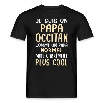 Papa Occitan comme un papa normal plus cool - T-shirt homme - noir - Devant - AI Model Male 178 light (178cm)