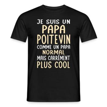 Papa Poitevin comme un papa normal plus cool - T-shirt homme - noir - Devant - AI Model Male 178 light (178cm)