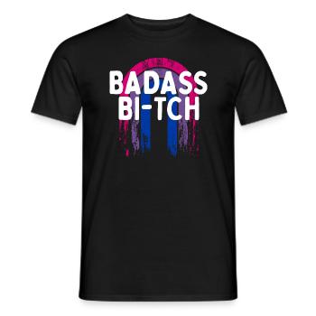 Badass Bi-tch Bisexuel LGBTQ Bi Pride LGBT - T-shirt homme - noir - Devant - AI Model Male 178 light (178cm)