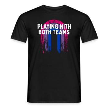 Jouer avec les deux équipes Bisexuel LGBTQ Bi Pride - T-shirt homme - noir - Devant - AI Model Male 178 light (178cm)
