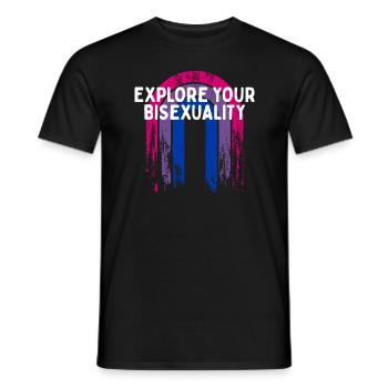 Explore Your Bisexuality Bisexual LGBTQ Bi Pride - Men's T-Shirt - black - Front - AI Model Male 178 light (178cm)