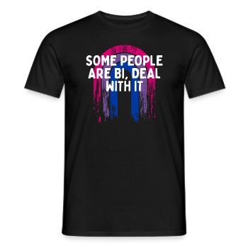 Certaines personnes sont bi s’en occupent Bisexuel LGBTQ Bi - T-shirt homme - noir - Devant - AI Model Male 178 light (178cm)