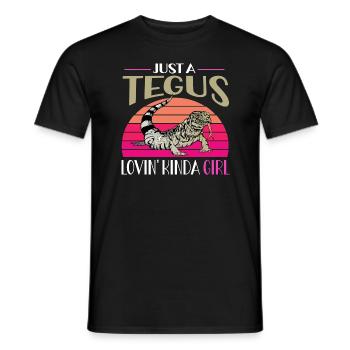 Tegu Eidechse Reptil Herpetologe - Männer T-Shirt - Schwarz - Vorne - AI Model Male 178 light (178cm)