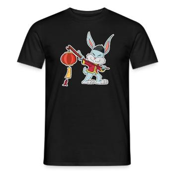 Happy Chinese New Year 2023 I Year Of The Rabbit - Men's T-Shirt - black - Front - AI Model Male 178 light (178cm)