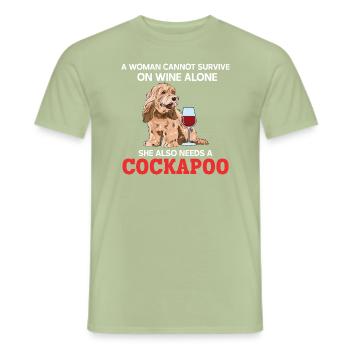 Cockapoo Dog - Men's T-Shirt - sage - Front - AI Model Male 178 light (178cm)