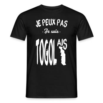 Je peux pas je suis Togolais - T-shirt homme - noir - Devant - AI Model Male 178 light (178cm)