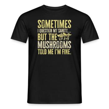 Cueillette de champignons Cueillette de champignons Cueillette de champignons - T-shirt homme - noir - Devant - AI Model Male 178 light (178cm)