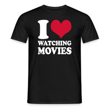 Film Kino J’aime regarder des films Critique de cinéma - T-shirt homme - noir - Devant - AI Model Male 178 light (178cm)