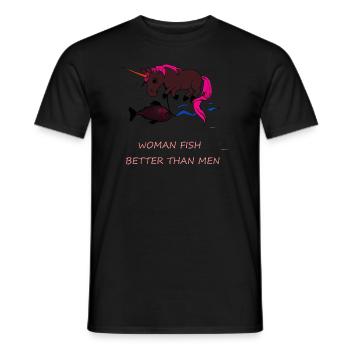 Spruch Witzig Angeln Frauen - Männer T-Shirt - Schwarz - Vorne - AI Model Male 178 light (178cm)
