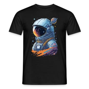 Astronaut lost in space - Splash Art Illustration - Männer T-Shirt - Schwarz - Vorne - AI Model Male 178 light (178cm)