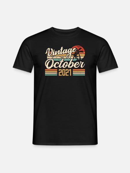October 2021 Birthday Gift - 2021 - Men's T-Shirt - black