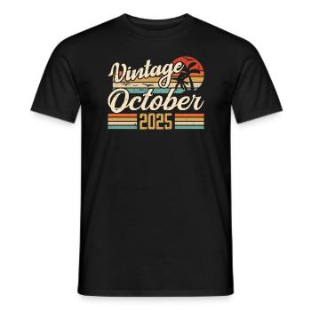 Oktober 2025 Geburtstagsgeschenk - 2025 - Männer T-Shirt - Schwarz - Vorne - AI Model Male 178 light (178cm)