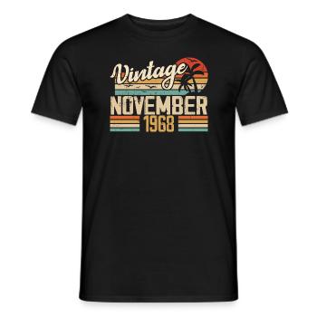 Légendaire depuis novembre 1968 - Vintage 1968 - T-shirt homme - noir - Devant - AI Model Male 178 light (178cm)