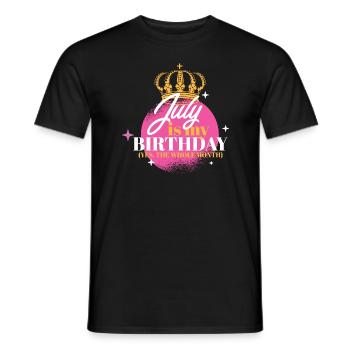 Juillet est mon anniversaire Oui Tout le mois Né en - T-shirt homme - noir - Devant - AI Model Male 178 light (178cm)