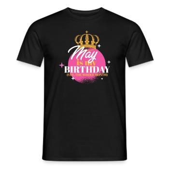 Mai est mon anniversaire Oui Tout le mois Né en mai - T-shirt homme - noir - Devant - AI Model Male 178 light (178cm)