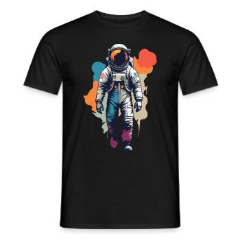 Astronaut - Vintage Illustration - Männer T-Shirt - Schwarz - Vorne - AI Model Male 178 light (178cm)