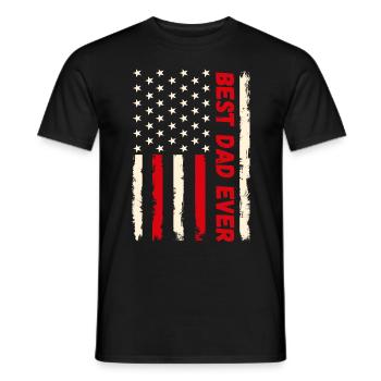 Father Best Dad Ever Father's Day Dad America Children - Men's T-Shirt - black - Front - AI Model Male 178 light (178cm)