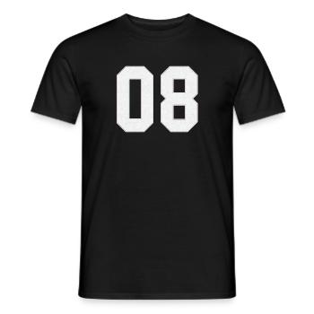 Classic Vintage Baseball Sport Jersey Number 08 - Men's T-Shirt - black - Front - AI Model Male 178 light (178cm)