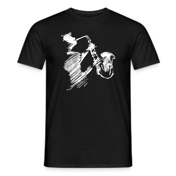 Skizze Saxophon Jazz Musik Sax Player Musiker - Männer T-Shirt - Schwarz - Vorne - AI Model Male 178 light (178cm)