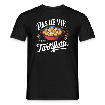 Pas de vie sans tartiflette - T-shirt homme - noir - Devant - AI Model Male 178 light (178cm)