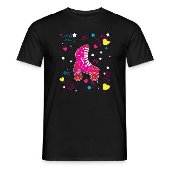 Rollerblade Pink Roller Skates Roller Skating - Men's T-Shirt - black - Front - AI Model Male 178 light (178cm)
