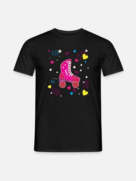 Rollerblade Pink Roller Skates Patinaje sobre ruedas - Camiseta hombre - negro