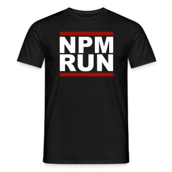 javascript, Javascript, npm run - Männer T-Shirt - Schwarz - Vorne - AI Model Male 178 light (178cm)