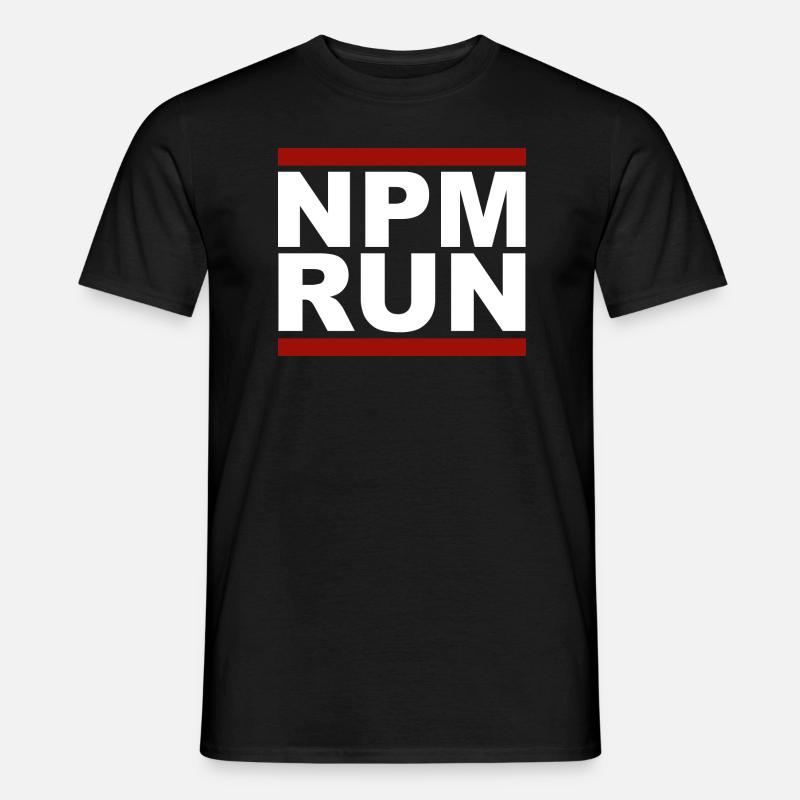 javascript, Javascript, npm run - Männer T-Shirt - Schwarz