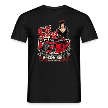 Rockabilly Pin Up Girl 60er Jahre Retro Vintage - Männer T-Shirt - Schwarz - Vorne - AI Model Male 178 light (178cm)