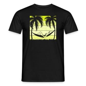 Hängematte Chillen Palmen - Männer T-Shirt - Schwarz - Vorne - AI Model Male 178 light (178cm)