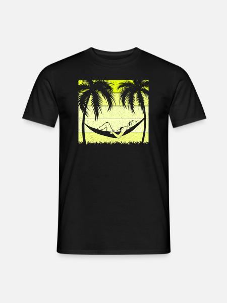 Hammock Chilling Palm Trees - Men's T-Shirt - black