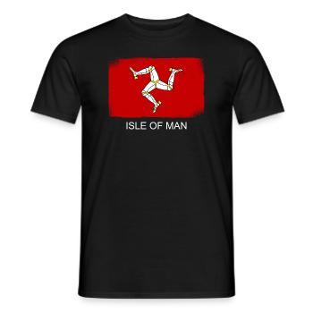 Île de Man Flagge Triskele Drapeau de l’île de Man - T-shirt homme - noir - Devant - AI Model Male 178 light (178cm)