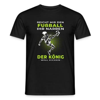 König will Kicken Fußball Fußballer Fußballspieler - Männer T-Shirt - Schwarz - Vorne - AI Model Male 178 light (178cm)