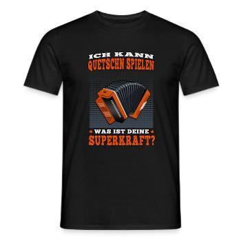 Reicht mir die Quetschn steirische Ziehharmonika - Männer T-Shirt - Schwarz - Vorne - AI Model Male 178 light (178cm)