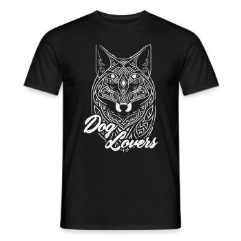 Dog Lovers. amoureux des chiens .citation chien. - T-shirt homme - noir - Devant - AI Model Male 178 light (178cm)