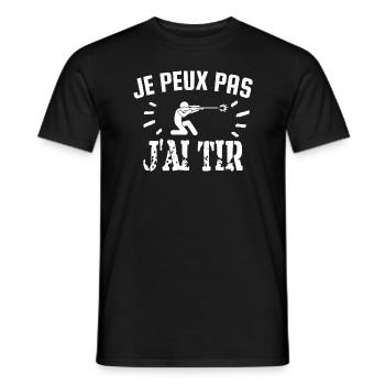 je peux pas j'ai tir - T-shirt homme - noir - Devant - AI Model Male 178 light (178cm)