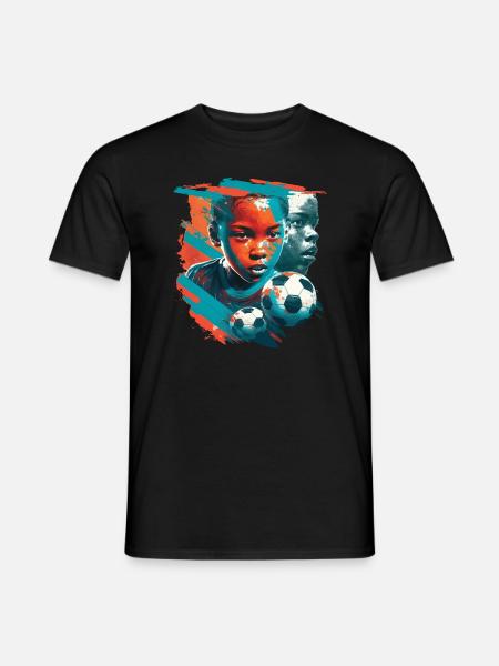 Junge Fußball Geschenk - Männer T-Shirt - Schwarz