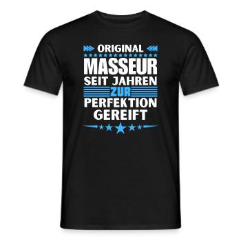 Masseur matured to perfection - Men's T-Shirt - black - Front - AI Model Male 178 light (178cm)