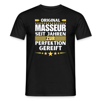 Masseur matured to perfection - Men's T-Shirt - black - Front - AI Model Male 178 light (178cm)